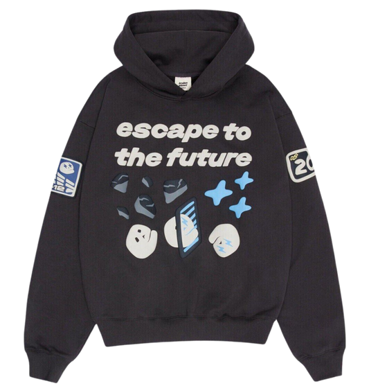 Broken Planet Escape To the Future Hoodie - Soot Black